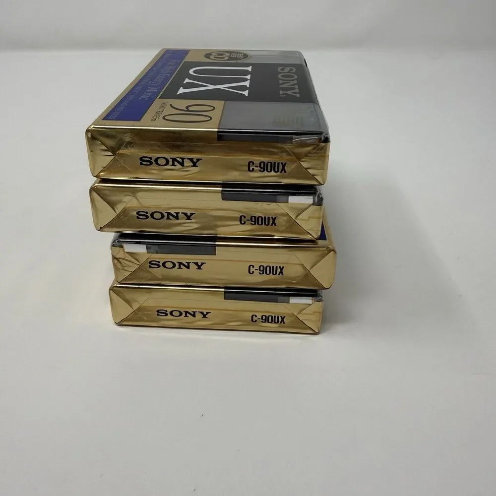 New Lot of 4 Sony UX 90 High Bias Type II Blank Audio Cassette Tapes Sealed